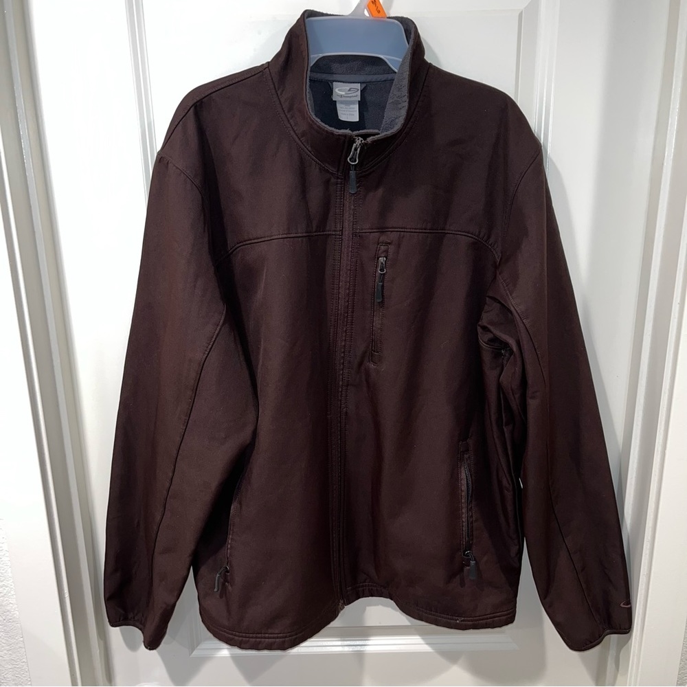 Champion C9 Men's size L Full Zip brown Lightweight Active Jacket 3 front pocket